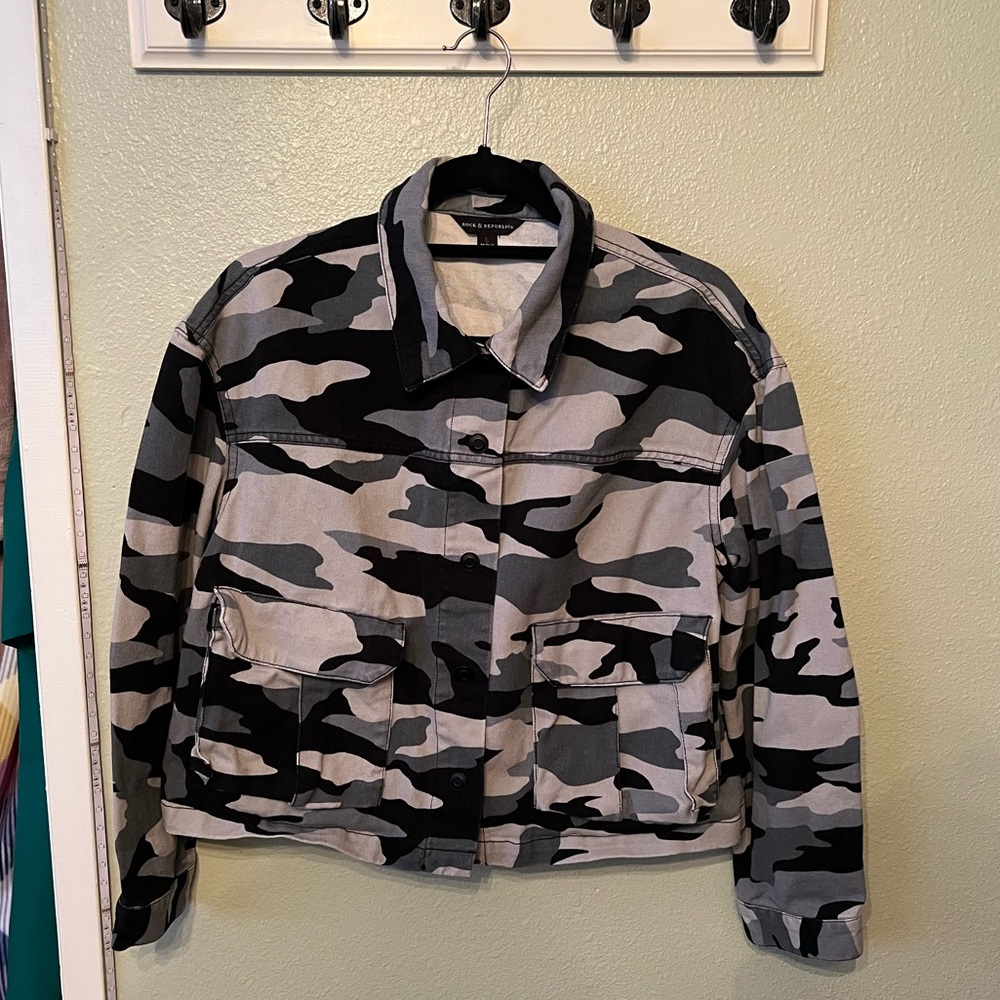 Women’s Large Rock and Republic Camouflage Denim Jacket